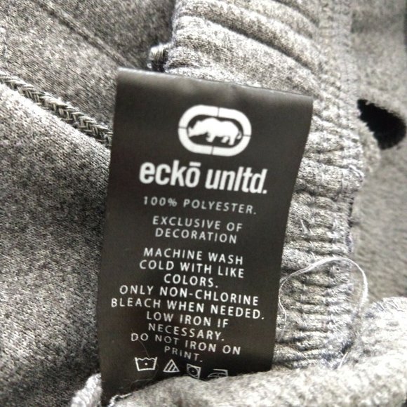 Ecko Unltd Men's Logo Spellout Grey Thick Fleece Jogger Style Sweatpants Size L - Picture 10 of 12